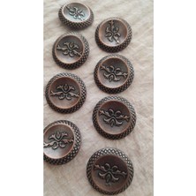 İleri Europe Antık Bakır Metal Düğme 28 mm 8 Adet