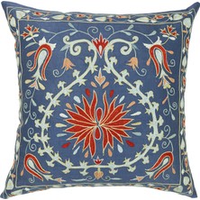 Soho Antiq Lavin Çicek Desenli Suzani Kırlent 50X50 cm