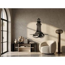 Mova Dizayn Modern Metal Deniz Feneri Siluet Duvar Tablosu Marin Geometrik Salon Ofis Duvar Dekoru