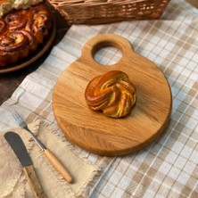 F&S WoodArt Meşe Ağacı Ahşap Saplı Kesme Sunum Et Ekmek Doğrama Tahtası