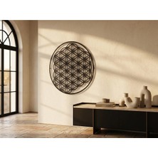 Mova Dizayn Modern Metal Yaşam Çiçeği Duvar Tablosu Dekoratif Salon Ofis Hediyelik Duvar Dekoru