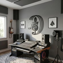 Mova Dizayn Modern Dairesel Porte ve Sol Anahtarı Motifli Estetik Metal Duvar Panosu