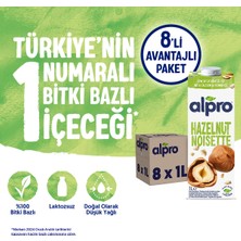 Alpro Fındık Sütü 8x1 L Vegan Laktozsuz Bitkisel Bazlı
