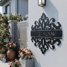 Mova Dizayn Kişiye Özel Modern Dikdörtgen Çerçeveli Soyut Çiçek Motifli Metal Duvar Panosu