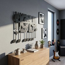 Mova Dizayn Zarif Müzik Temalı Geometrik Piyano Hatlı Modern Metal Duvar Sanatı