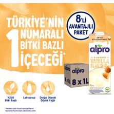 Alpro Vanilya Badem Sütü 8x1 L Vegan Laktozsuz Bitkisel Bazlı