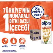 Alpro Şekersiz Yulaf Sütü 8x1 L Vegan Laktozsuz Bitkisel Bazlı