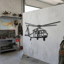 Mova Dizayn Skorsky Helikopteri Çerçeveli Dekoratif Metal Duvar Tablosu