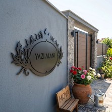 Mova Dizayn Kişiye Özel Modern Dikdörtgen Çerçeveli Zeytin Dalı Motifli Metal Duvar Panosu