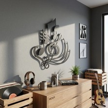 Mova Dizayn Modern Sol Anahtarı ve Katmanlı Nota Motifli Estetik Metal Duvar Panosu