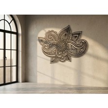 Mova Dizayn Modern Metal Lotus Çiçeği Mandala Duvar Tablosu Salon Ofis Bohem Duvar Dekoru