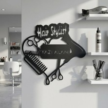 Mova Dizayn Kişiye Özel Isim Yazılabilir Hair Stylist Temalı Dekoratif Metal Duvar Tablosu