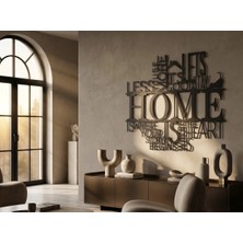 Mova Dizayn Modern Metal Home Yazılı Duvar Tablosu Ingilizce Tipografik Motivasyonel Salon Ofis Antre Duvar Dekoru