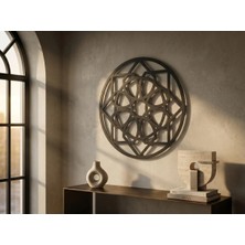 Mova Dizayn Modern Metal Selçuklu Yıldızı Duvar Tablosu Yuvarlak Geometrik Salon Ofis Duvar Dekoru
