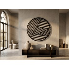 Mova Dizayn Modern Metal Geometrik Çizgili Duvar Tablosu Yuvarlak Soyut Salon Ofis Duvar Dekoru