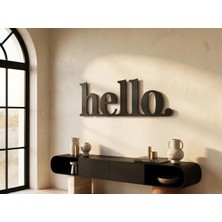 Mova Dizayn Modern Metal Hello Duvar Yazısı Antre Giriş Dekoratif Tablo Duvar Dekoru