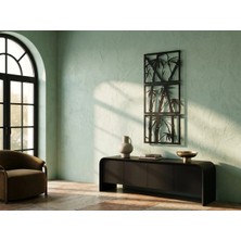 Mova Dizayn Modern 3 Parçalı Bambu Motifli Estetik Metal Duvar Panosu