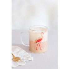 Yvonne Ellen Animals Flamingo Turuncu Cam Kupa 400 ml