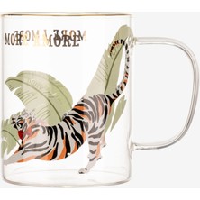 Yvonne Ellen Animals Kaplan Siyah Cam Kupa 400 ml