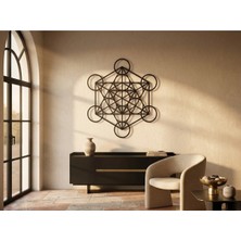 Mova Dizayn Modern Metal Metatron Küpü Duvar Tablosu Kutsal Geometri Salon Ofis Hediyelik Duvar Dekoru
