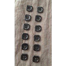 İleri Europe Sıyah Nıkel Metal Düğme 10X10 mm 12 Adet