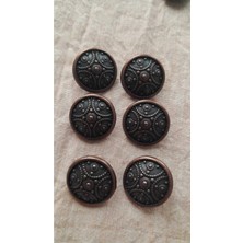 İleri Europe Antık Bakır Metal Düğme 18 mm 6 Adet