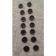 İleri Europe Antık Bakır Metal Düğme 8 mm 14 Adet