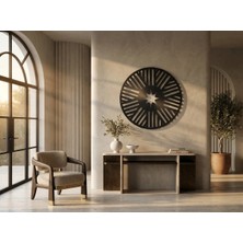 Mova Dizayn Modern Metal Güneş ve Yıldız Tasarım Duvar Tablosu Yuvarlak Geometrik Salon Duvar Dekoru