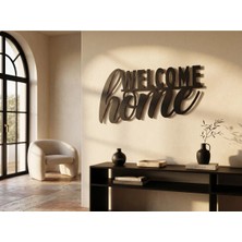 Mova Dizayn Modern Metal Welcome Home Duvar Yazısı Antre Giriş Salon Dekoratif Tablo Duvar Dekoru