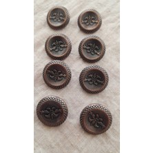 İleri Europe Antık Bakır Metal Düğme 22 mm 8 Adet