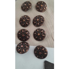 İleri Europe Antık Bakır Metal Düğme 25 mm 8 Adet