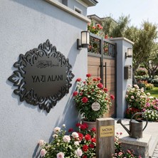 Mova Dizayn Kişiye Özel Modern Dikdörtgen Çerçeveli Sazlık Motifli Estetik Metal Duvar Panosu
