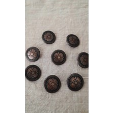 İleri Europe Antık Bakır Metal Düğme 18 mm 8 Adet