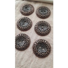 İleri Europe Antık Bakır Metal Düğme 32 mm 6 Adet