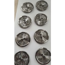 İleri Europe Sıyah Nıkel Metal Düğm 28 mm 8 Adet