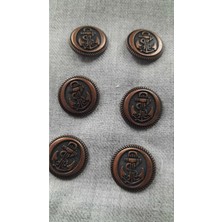 İleri Europe Antık Bakır Metal Düğme 20 mm 6 Adet