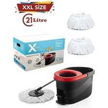 Premini X-Maxi 21 Litre Pedallı Temizlik Seti, 2 Hediyeli Döner Mop ile Kolay Temizlik