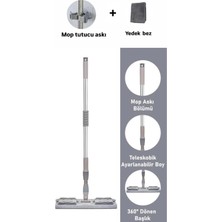 Woodhub Çok Işlevli Ayarlanabilir Saplı Mop Seti, Yedek Bez ve Askı ile