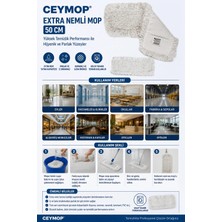 Premini 50 cm Çok Amaçlı Nemli Mop, Pratik ve Temizliğe Uygun