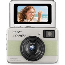Cepaks Thumb Camera Retro Mini Dijital Kamera Katlanır Ekranlı 1080P Video Fotoğraf Çekimi Tf Kart Destekli Type-C Şarjlı