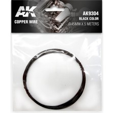 Ak Interactive Ak 9304 Bakır Tel, Siyah Renkte, 0,45 Mm. Çap, 5 Metre