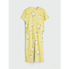 Lc Waikiki Yeni Sezon Bisiklet Yaka Desenli Kadın Pijama Takım
