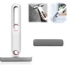 Premini Mini Taşınabilir Mop, Süngerli ve Silikon Fırça Hediye, Çok Yönlü Temizlik