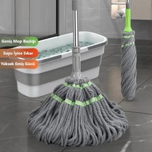 Premini Kendinden Sıkmalı Bükümlü Paspas Mop Yedekli, Pratik ve Temizliğe Uygun