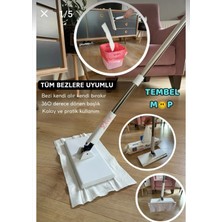 Premini Otomatik Temizlik Mop Seti, Kullan-At Bezleriyle Pratik ve Hızlı Temizlik