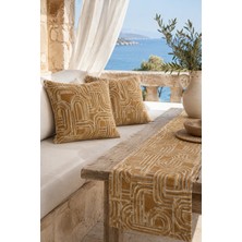 Fuly Consept 2’li 43X43 Kırlent Kılıfı ve 30X120 Runner Set Turuncu Renk.