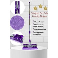 Premini Mikrofiber Bezli Mandallı Cam Silme Mop, Pratik ve Kolay Kullanım
