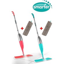 Premini Renkli Sprey Mop Çiftli Temizlik Seti, Yedek Paspaslı, Pratik ve Hızlı Kullanım