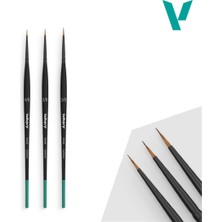 Vallejo B02990 Sentetik Kıllı, 3 Adet (Sizes 4/0, 3/0 & 2/0) Definition Boya Fırçası Seti