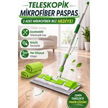 Premini Uzatılabilir Teleskopik Mikrofiber Paspas ve Yedek Bezli Temizlik Seti